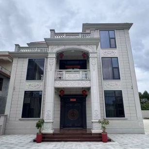 铜川 芝麻白石材别墅干挂案例展示