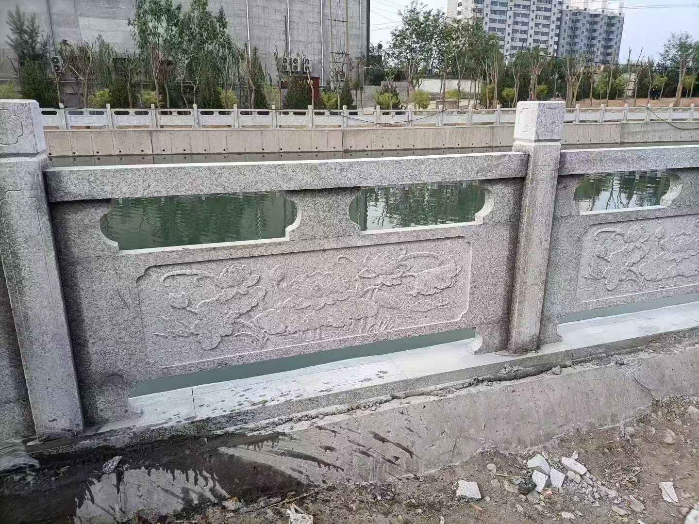 铜川 芙蓉白大花桥梁、河道，石材栏杆、围栏、护栏